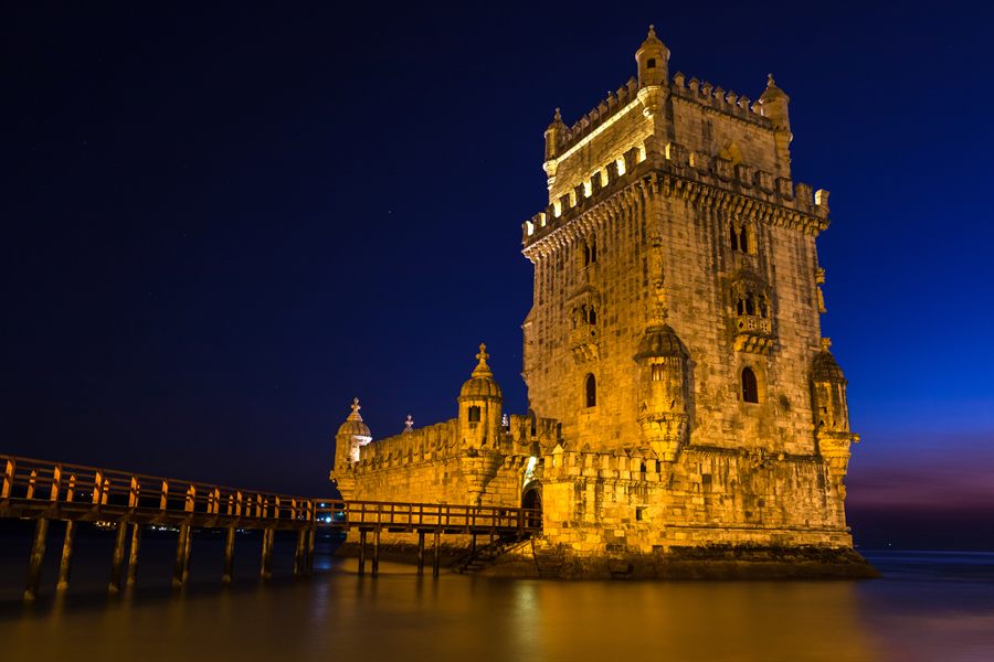 Belém Tower in Lisbon at night